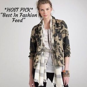 πHP!π J. Crew Black Blossom Floral Camouflage Jacket